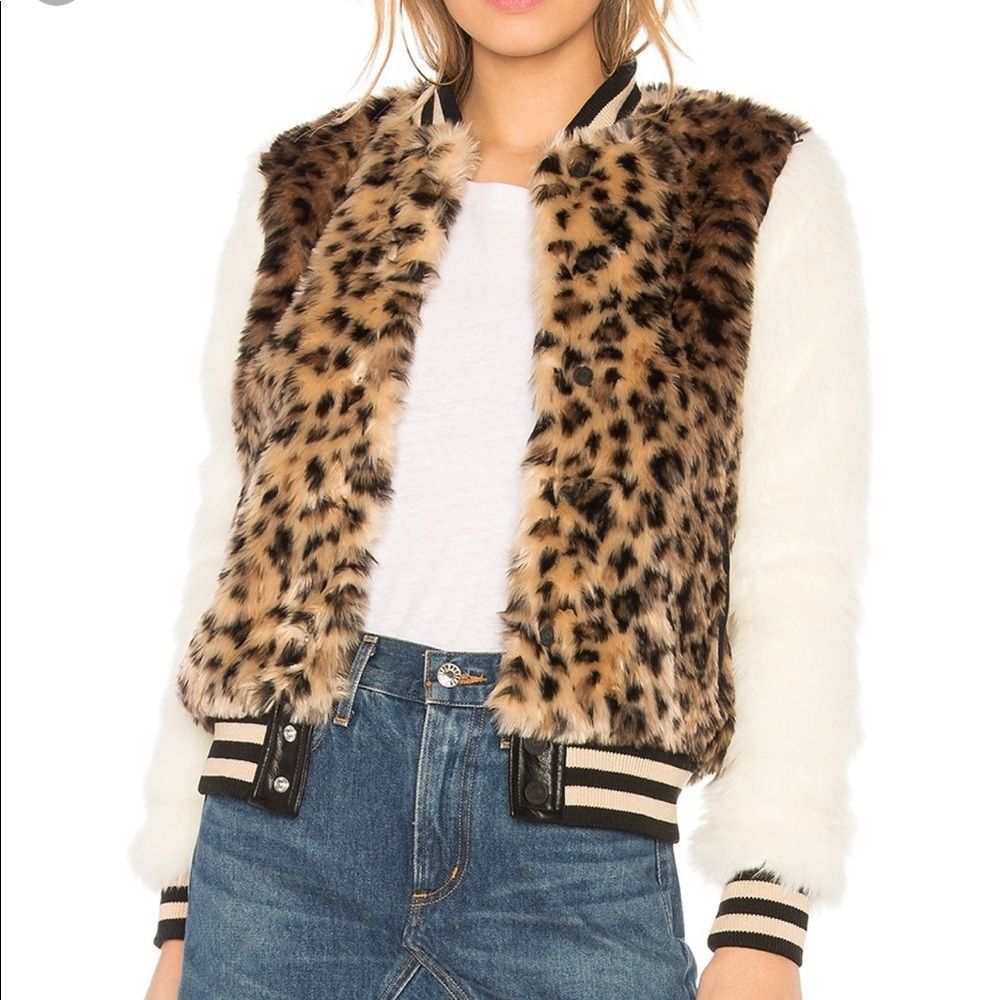 MOTHER Leopard Print and White Jacket